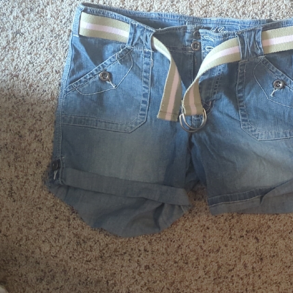 Denim Women's Shorts with Belt